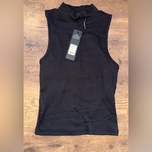 Fashion Nova Sleeveless Black Mock Neck Tank Top